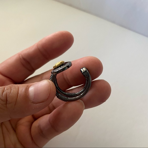 Versace Medusa Face Dark Gray Ring - Picture 6 of 10